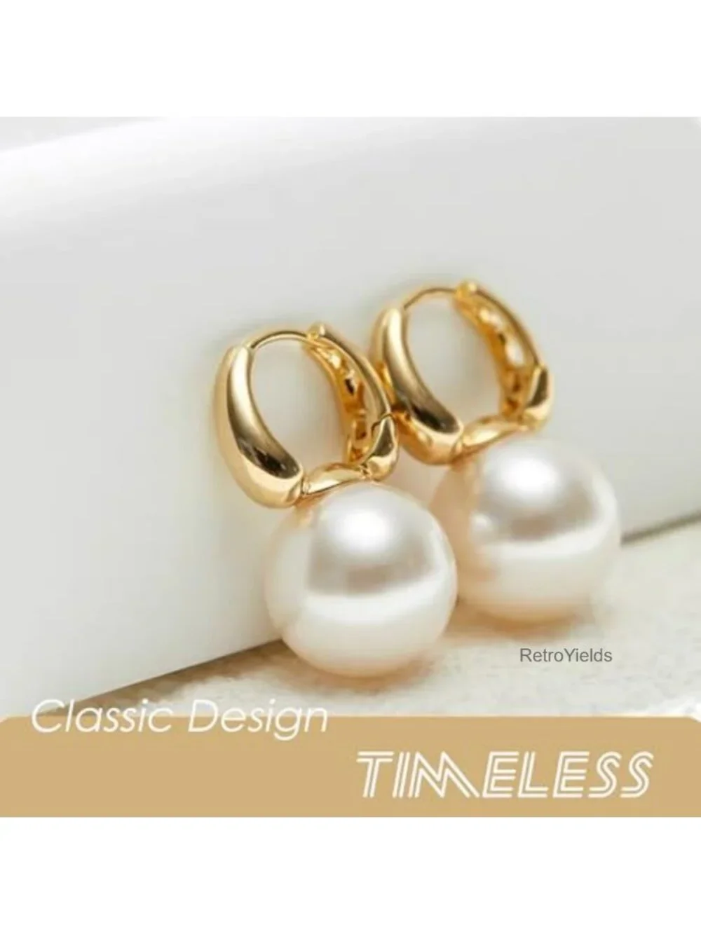 Large Pearl Drop Earrings Sterling Silver 14mm Dangle Statement Jewelry for